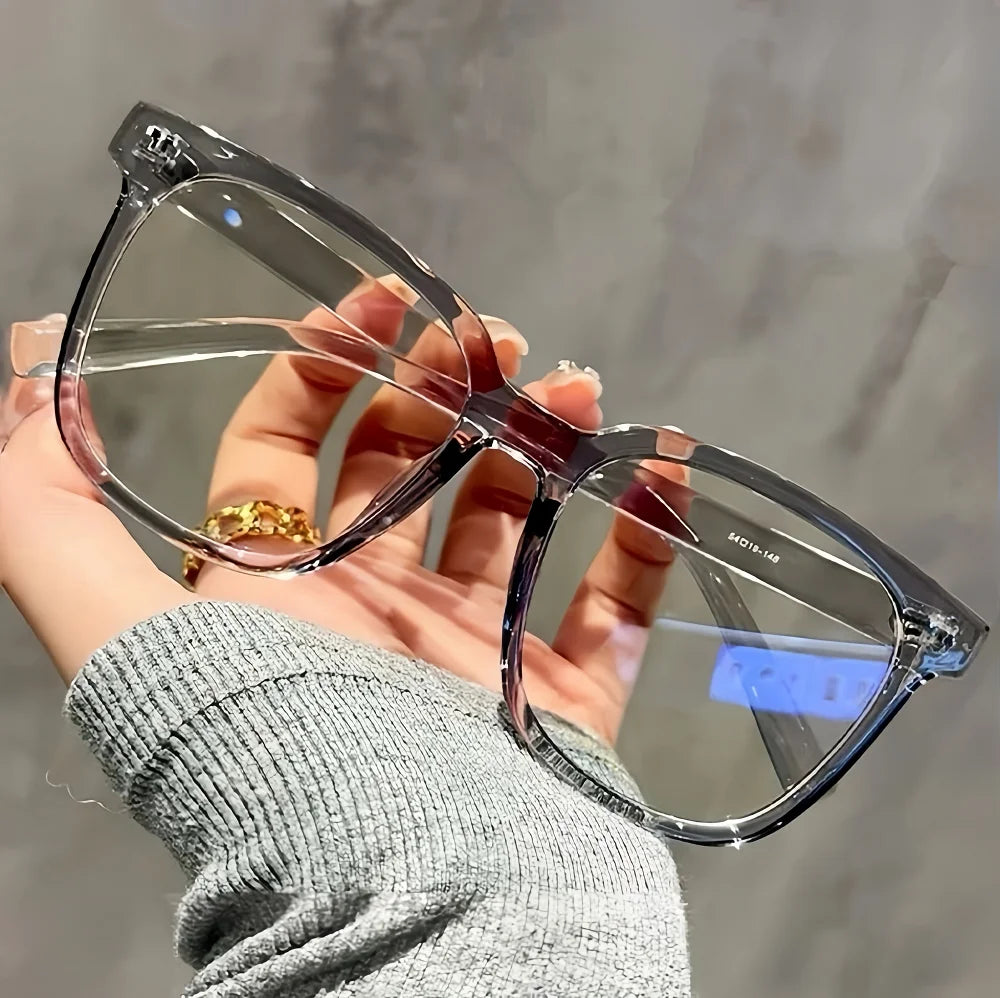 Pairs of Universal Fashion Glasses Square-Framed Fashionable Campus Style Clear Black Frame