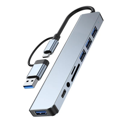 8-In-2 USB-C Hub Docking Station HDMI Laptop Accessories SD Card Reader 8 Ports in One Device