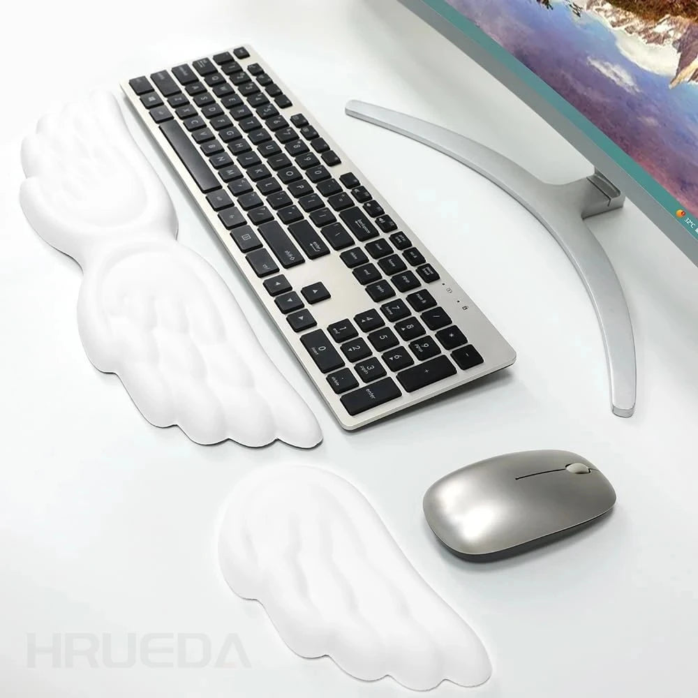 Ergonomic Memory Foam Wrist Rest Set – Keyboard & Mouse Pad