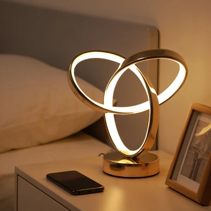 Modern Gold LED USB Desk Lamp Eye Care Indoor Lighting Stepless Dimming Minimalist Design