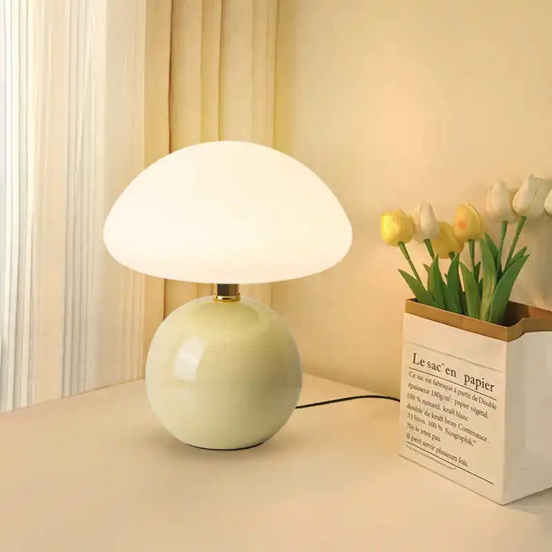 Ceramic Mushroom Table Lamp Bedside Bedroom Nightstand