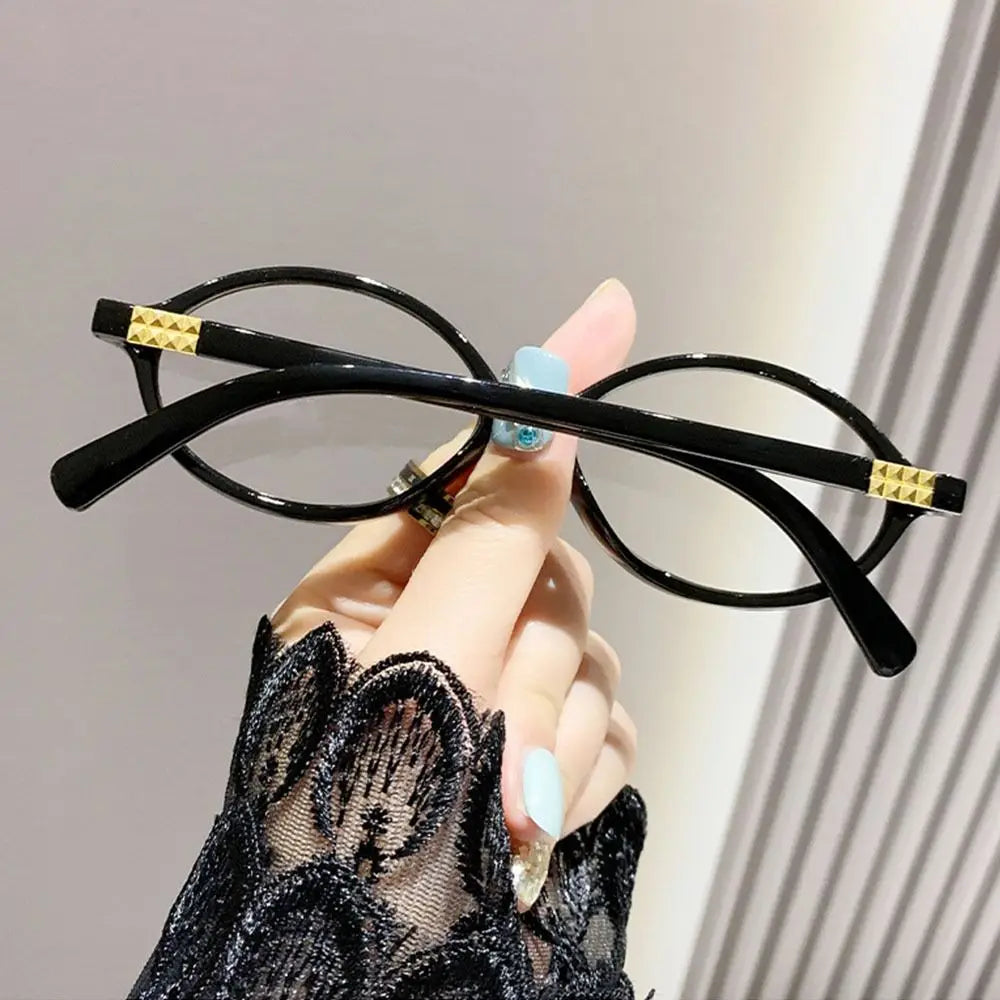 Y2K Retro Oval Frame Glasses Women Female Sweet Cool Eyewear Trend Reading Computer Anti Blue