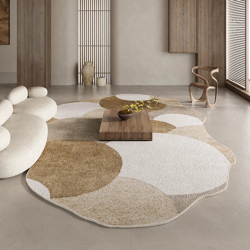 American Retro Brown Plush Area Rug Living Room