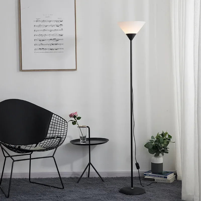 Creative LED Floor Lamp Black White Iron Modern Living Room Bedroom Study Standing Reading Light