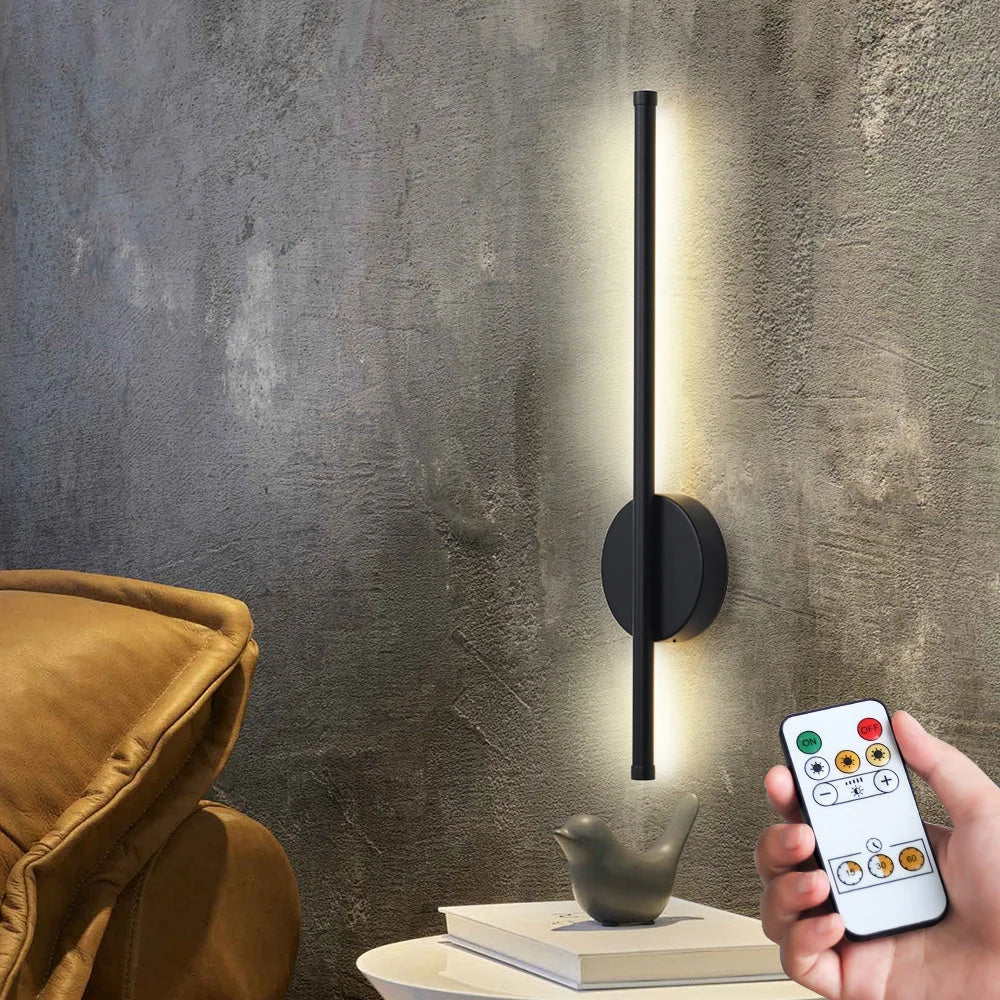 Magnetic Rechargeable LED Wall Lamp Wireless Black Gold Dimmable Living Room Bedroom Hallway Light