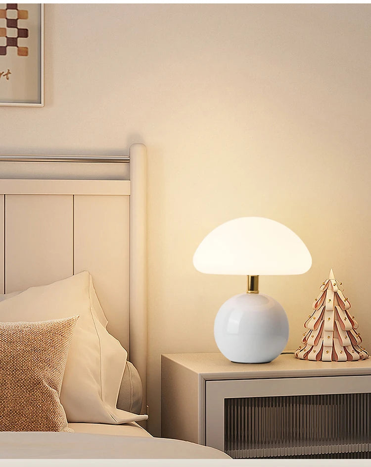 Ceramic Mushroom Table Lamp Bedside Bedroom Nightstand