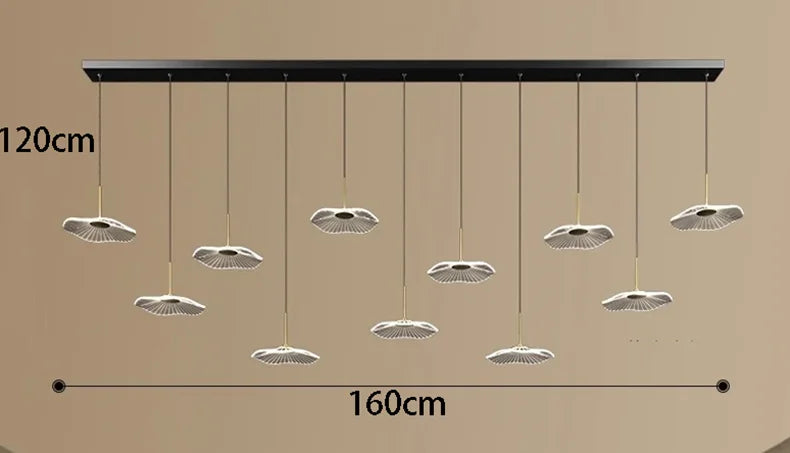 Linear Cloud Pendant Light Dimmable LED Kitchen Island Dining 6 to 11 Head