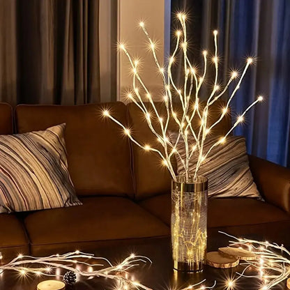 LED Birch Branch Fairy Lights Ambient Lighting Home Decor 20 Warm LEDs Battery Powered