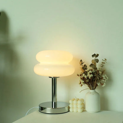 Macaron Dimmable Glass Bedside Lamp Bedroom Lighting Trichromatic Dimming Eye-Care LED