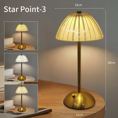 Crystal LED Table Lamp Touch Sensor Rechargeable Night Light Bedroom Bedside Bar Hotel Decor