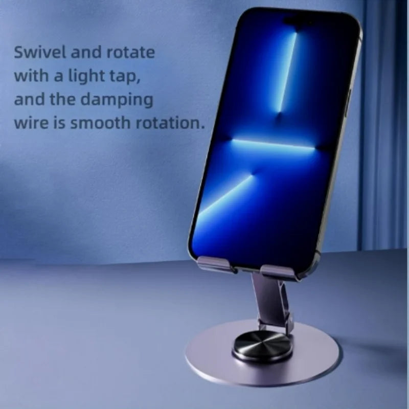 360° Rotating Phone Stand – Foldable Aluminium Desk Holder