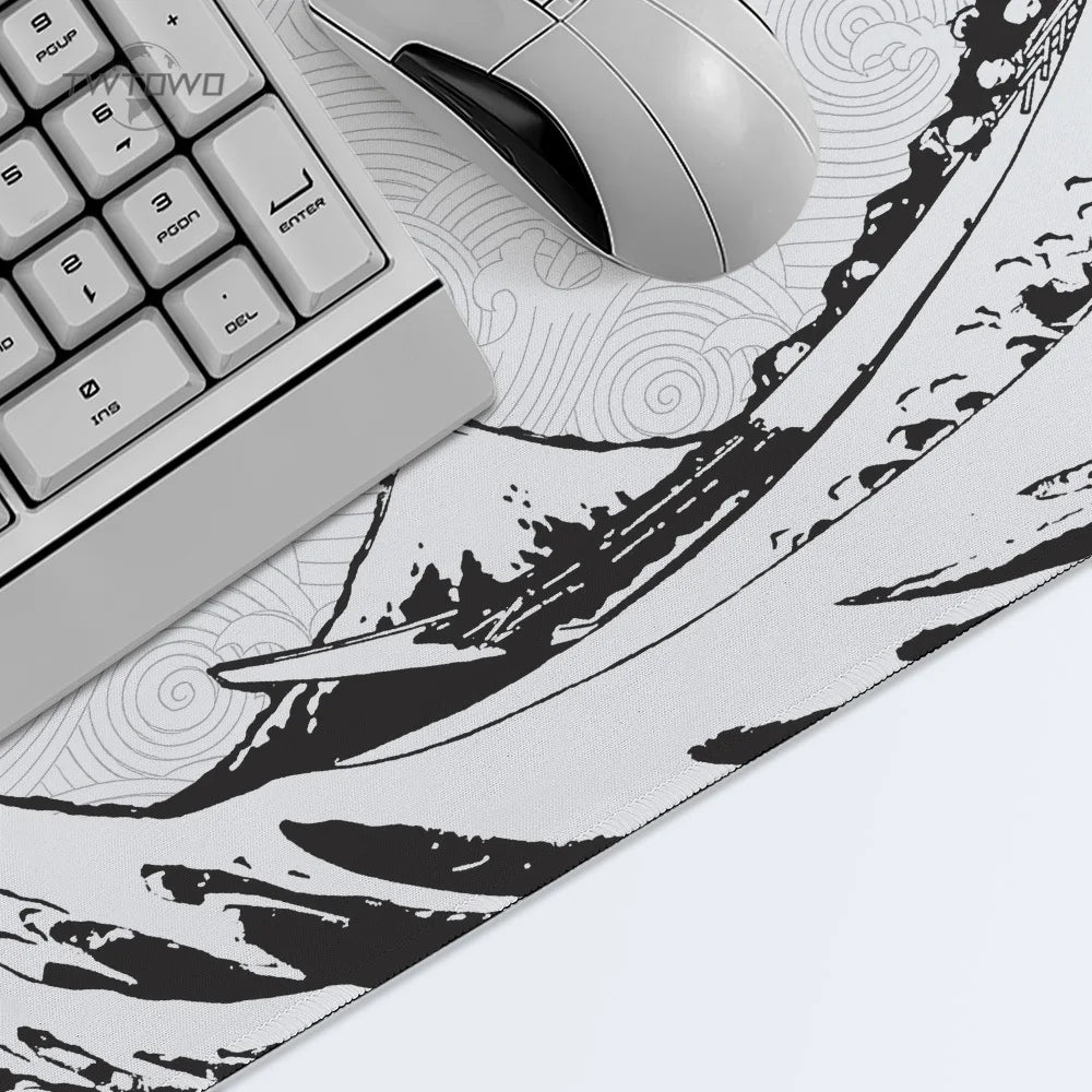XXL Gaming Mouse Pad – Black & White Aesthetic Extended Desk Mat