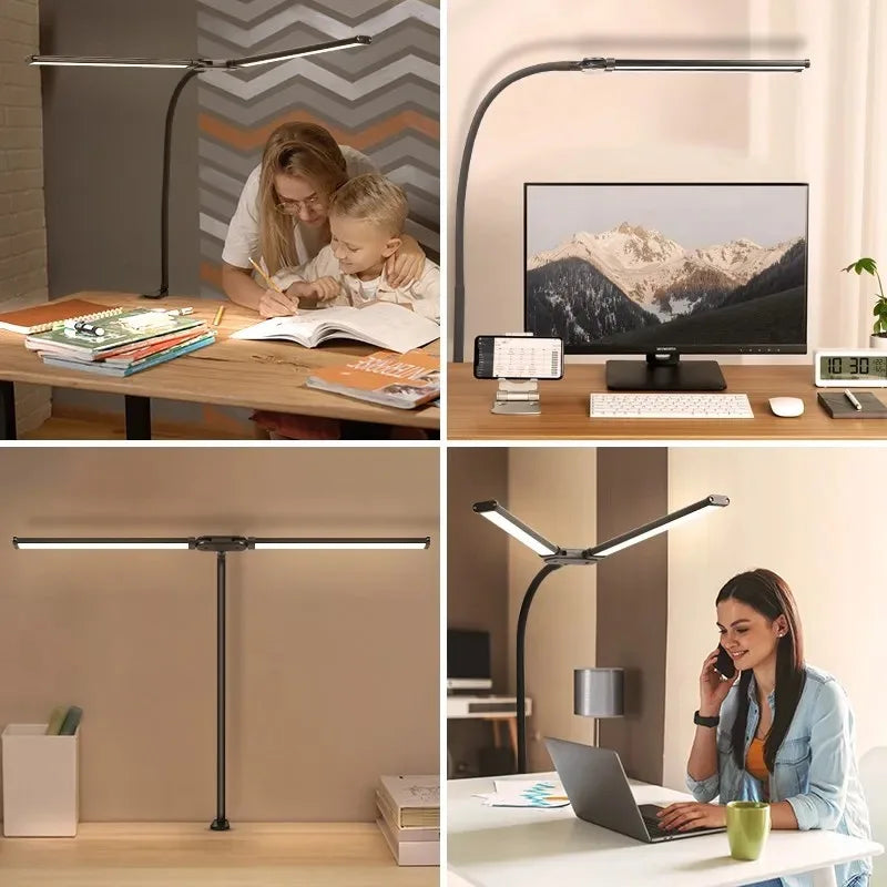 LED Architect Desk Lamp – Double Head Gooseneck 5 Colour Dimmer