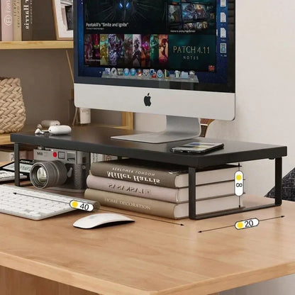 Monitor Stand Riser with Storage Shelf Wooden Wood Wall Decor Desk Accessory Home Office