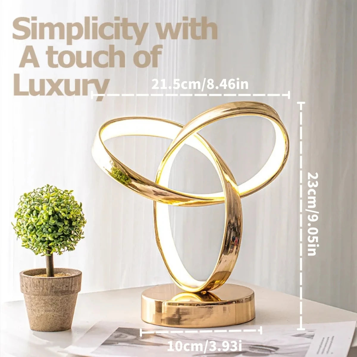 LED USB Dimmable Desk Lamp – Modern Gold Design Eye Care Light