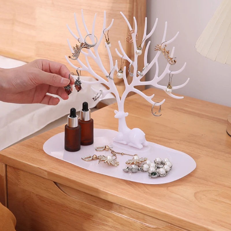 Jewelry Tree Stand Earring and Necklace Holder Desk Organiser Home Office Storage