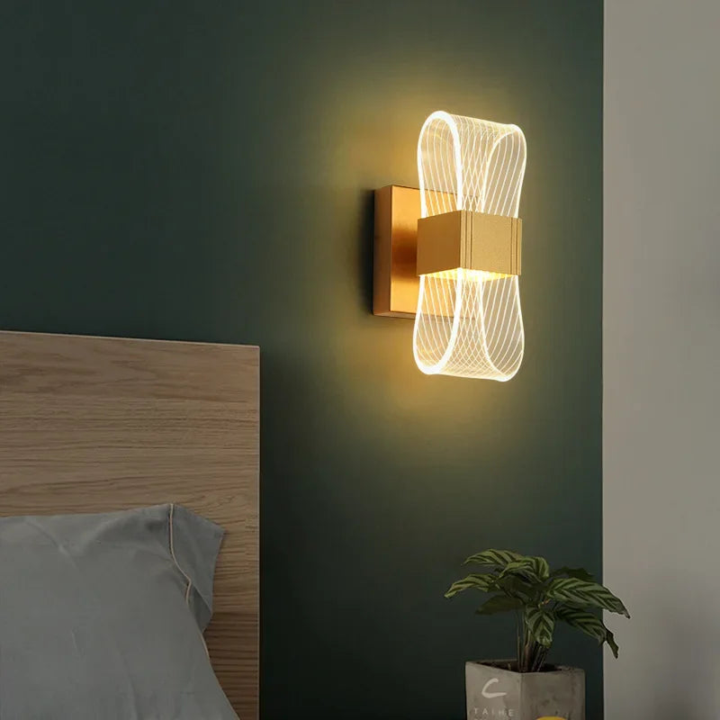 Nordic Luxury LED Bedside Wall Lamp Aluminum Warm White 3 Color Modern Living Room Sconce