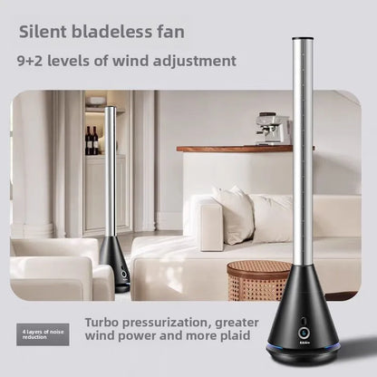 Bladeless Tower Fan 97cm Quiet Pedestal Fan with Remote & Timer Black or White