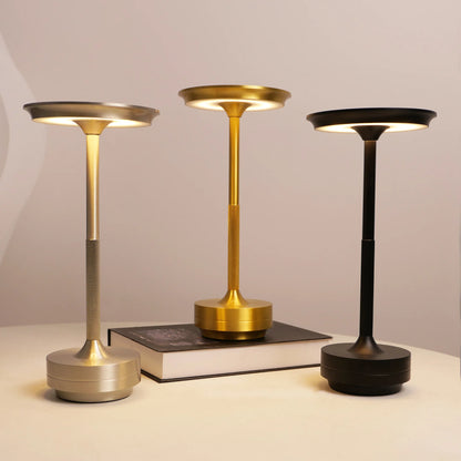 Aluminum Rechargeable LED Desk Lamp Dimmable Touch Portable Retro Atmosphere Bedside Night Light