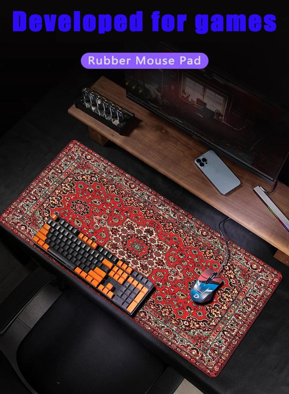 XXL Mouse Pad – Non-Slip Stitched Edge Desk Mat for Office & Gaming
