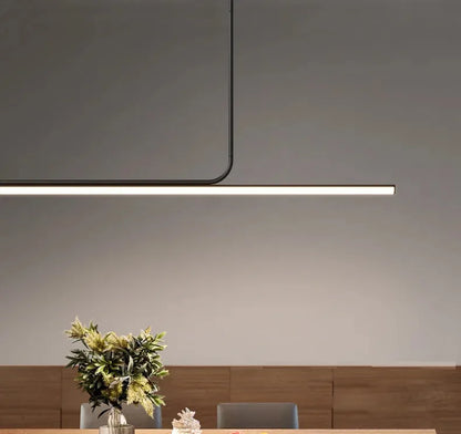 Linear LED Pendant Light Long Strip Dining Table Bar Chandelier Dimmable Remote Nordic Hanging Lamp