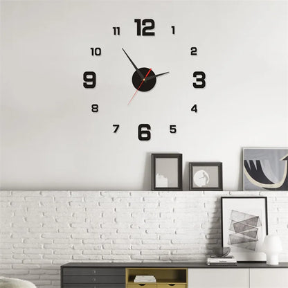 3D Frameless DIY Wall Clock Sticker Setup Silent Movement Choice of Finishes Acrylic
