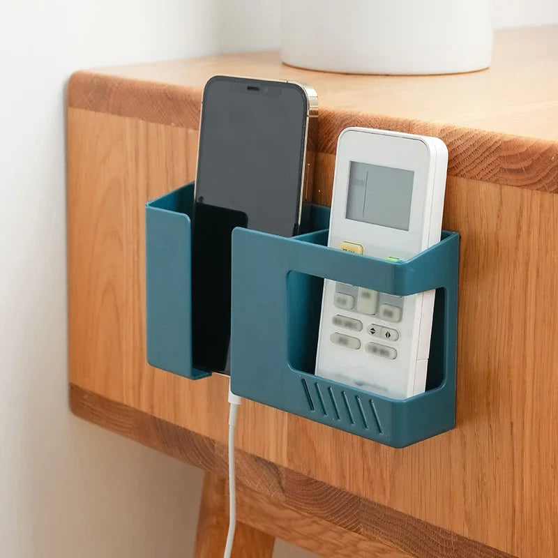 Wall-Mounted Non-Punching Remote Control Storage Box Rack TV Air Conditioning Mobile Phone