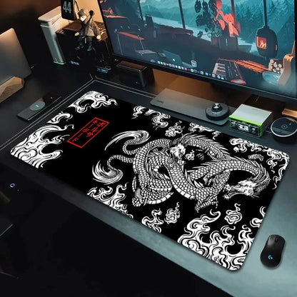 Japanese Dragon Gaming Mouse Pad Desk Mat Available Sizes Non-Slip Office Smooth Surface