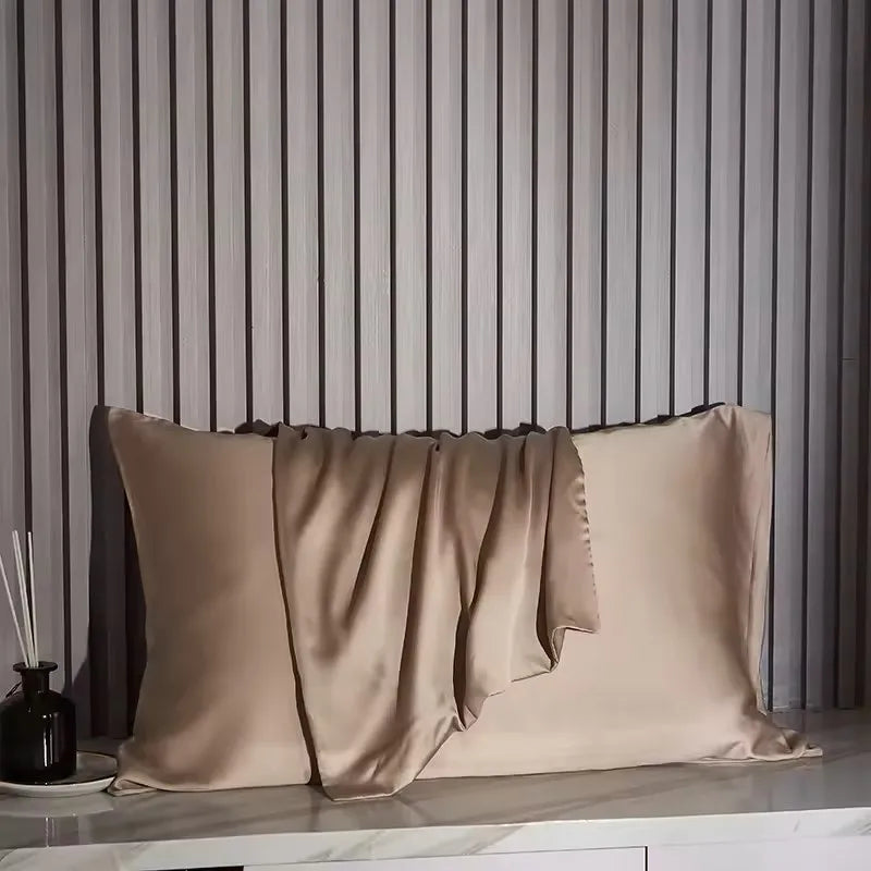Silk Pillowcase White Black Grey Khaki Blue Pink Sliver Bed Pillow Covers Luxury Cases Home