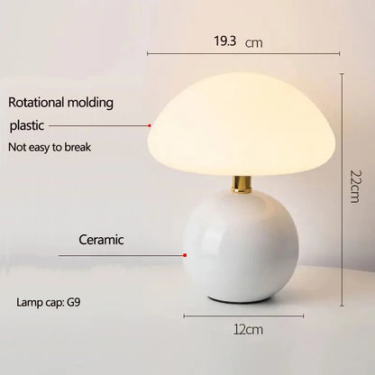 Ceramic Mushroom Table Lamp Bedside Bedroom Nightstand