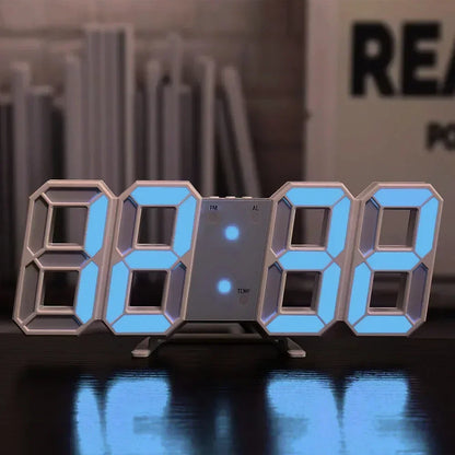 3D LED Digital Wall Clock Glow Night Mode Adjustable Display Aesthetic Room Decor Bedroom