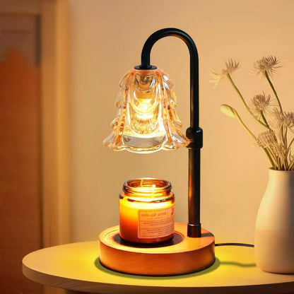 Flower Candle Warmer Lamp with Timer Dimmable Height-Adjustable Wax Melt Warmer for Home Decor