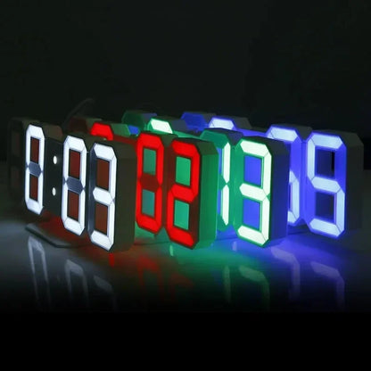 3D LED Digital Wall Clock Glow Night Mode Adjustable Display Aesthetic Room Decor Bedroom