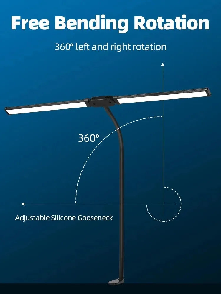 LED Architect Desk Lamp – Double Head Gooseneck 5 Colour Dimmer