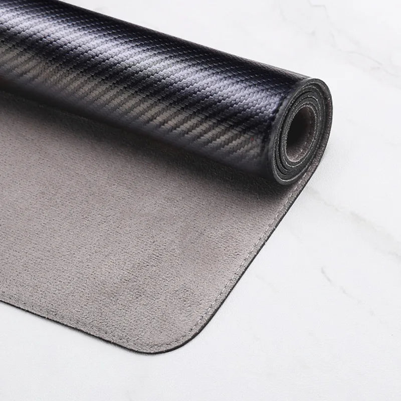 Carbon Fiber Leather Desk Pad Large Mouse Mat Waterproof