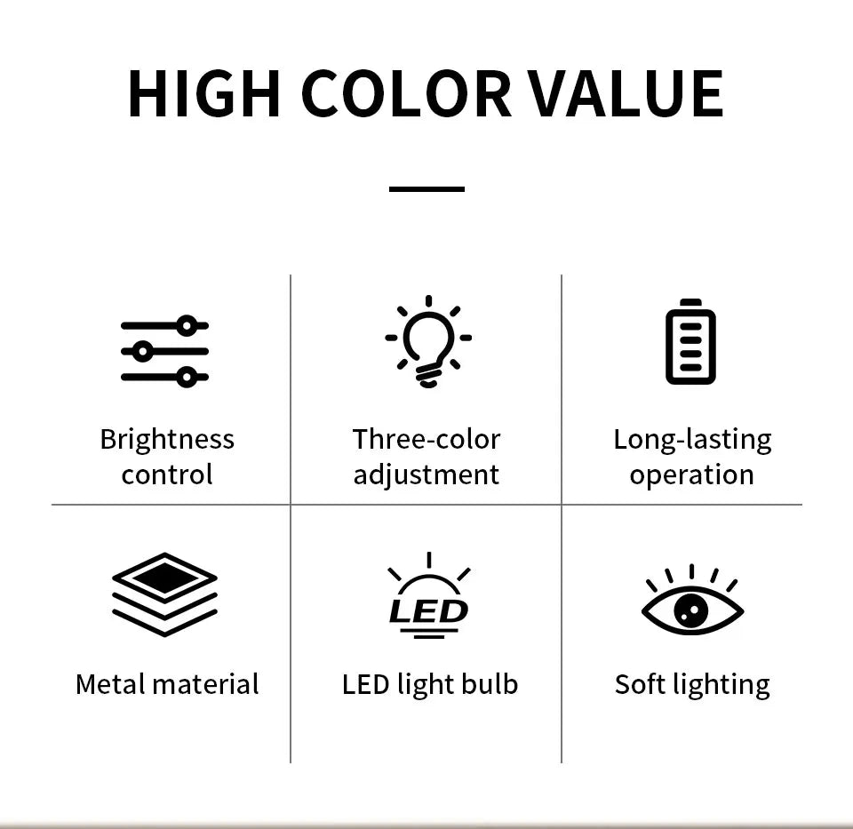 USB Rechargeable Desk Lamp – Touch Stepless Dimmer 3 Colour Modes