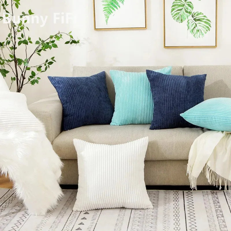 Corduroy Striped Cushion Cover 30x50/40/45/50/55/60cm Soft Comfortable Throw Pillow Case For
