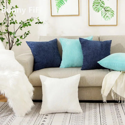 Corduroy Striped Cushion Cover 30x50/40/45/50/55/60cm Soft Comfortable Throw Pillow Case For