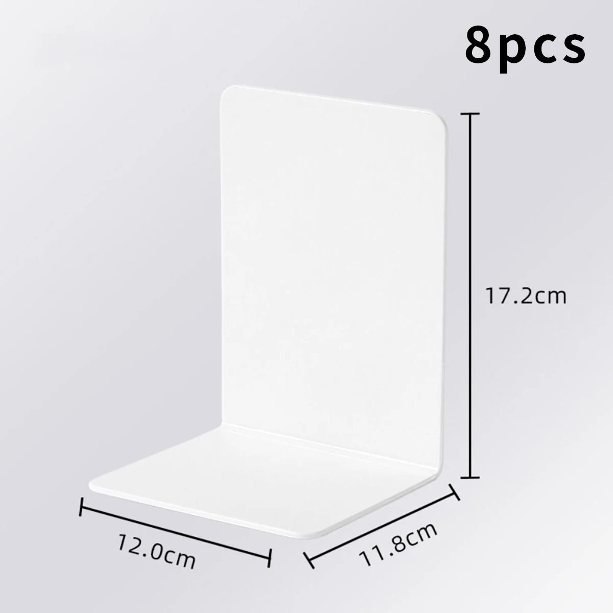 Transparent Acrylic Bookends L-Shaped Desktop Book Organizer Clear Black White 2 4 8 Pack Office