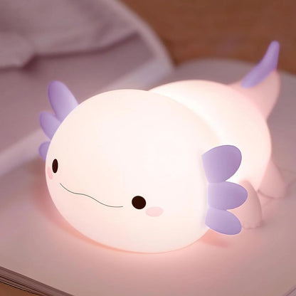 Axolotl Night Light Soft Silicone Squishy LED Lamp for Kids