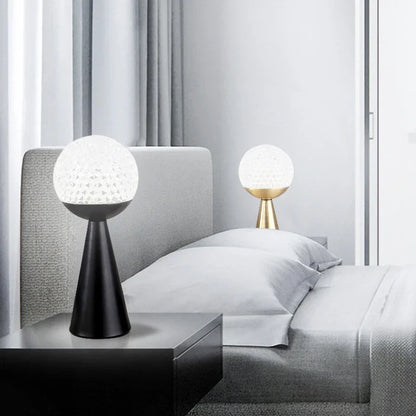 Glass Ball Table Lamps Gold Metal Cone Lights Living Room Beside Lamp Study Desk Book Light Art