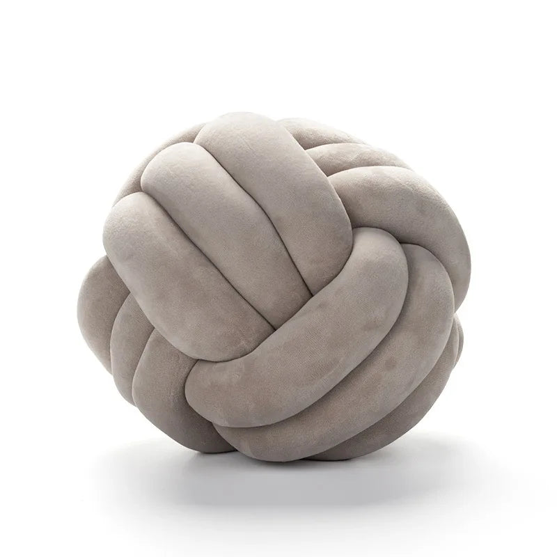 Velvet Knot Ball Cushion Decorative Round Throw Pillow 22cm or 28cm