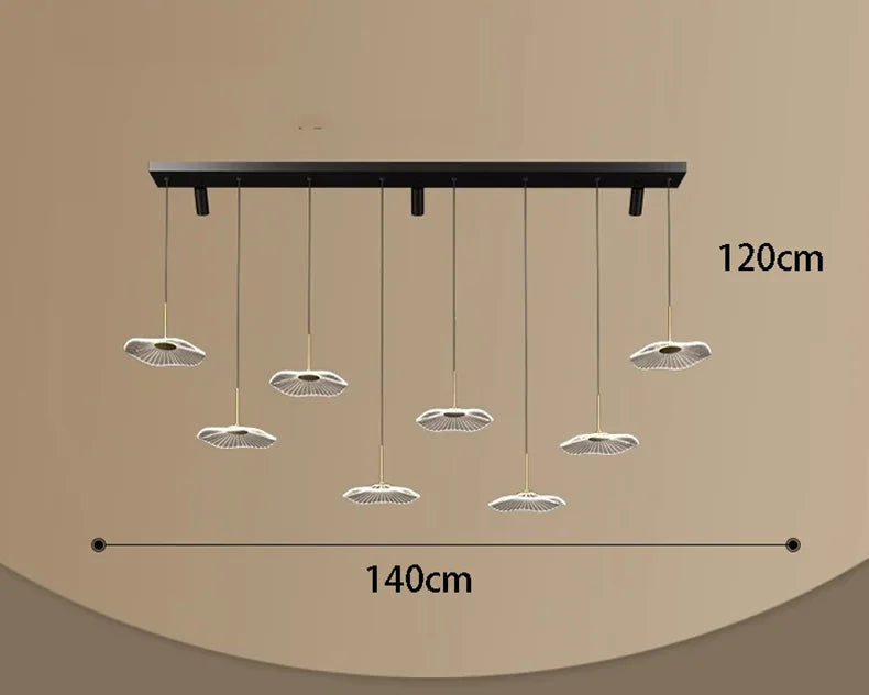 Linear Cloud Pendant Light Dimmable LED Kitchen Island Dining 6 to 11 Head