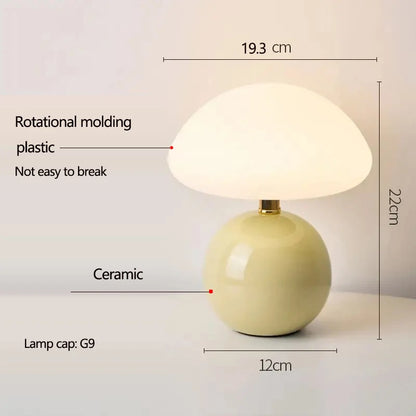 Ceramic Mushroom Table Lamp Bedside Bedroom Nightstand