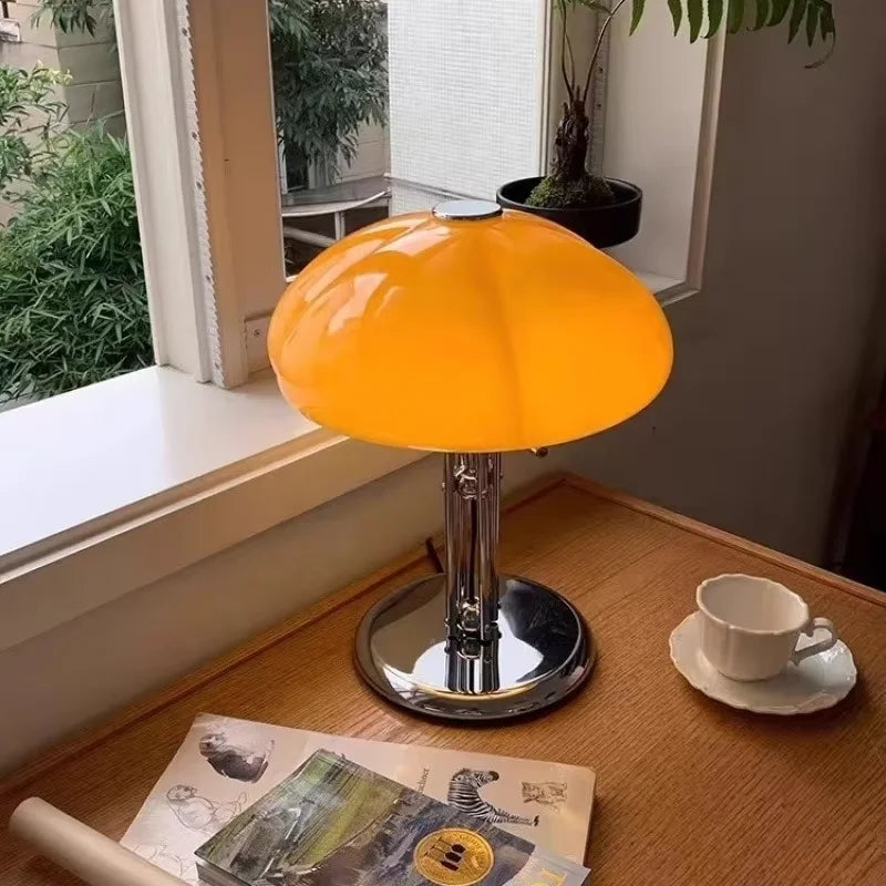 Korean Bauhaus Bedroom Mushroom Desk Lamp Advanced Charging Bedhead Designer Pumpkin TableLamp