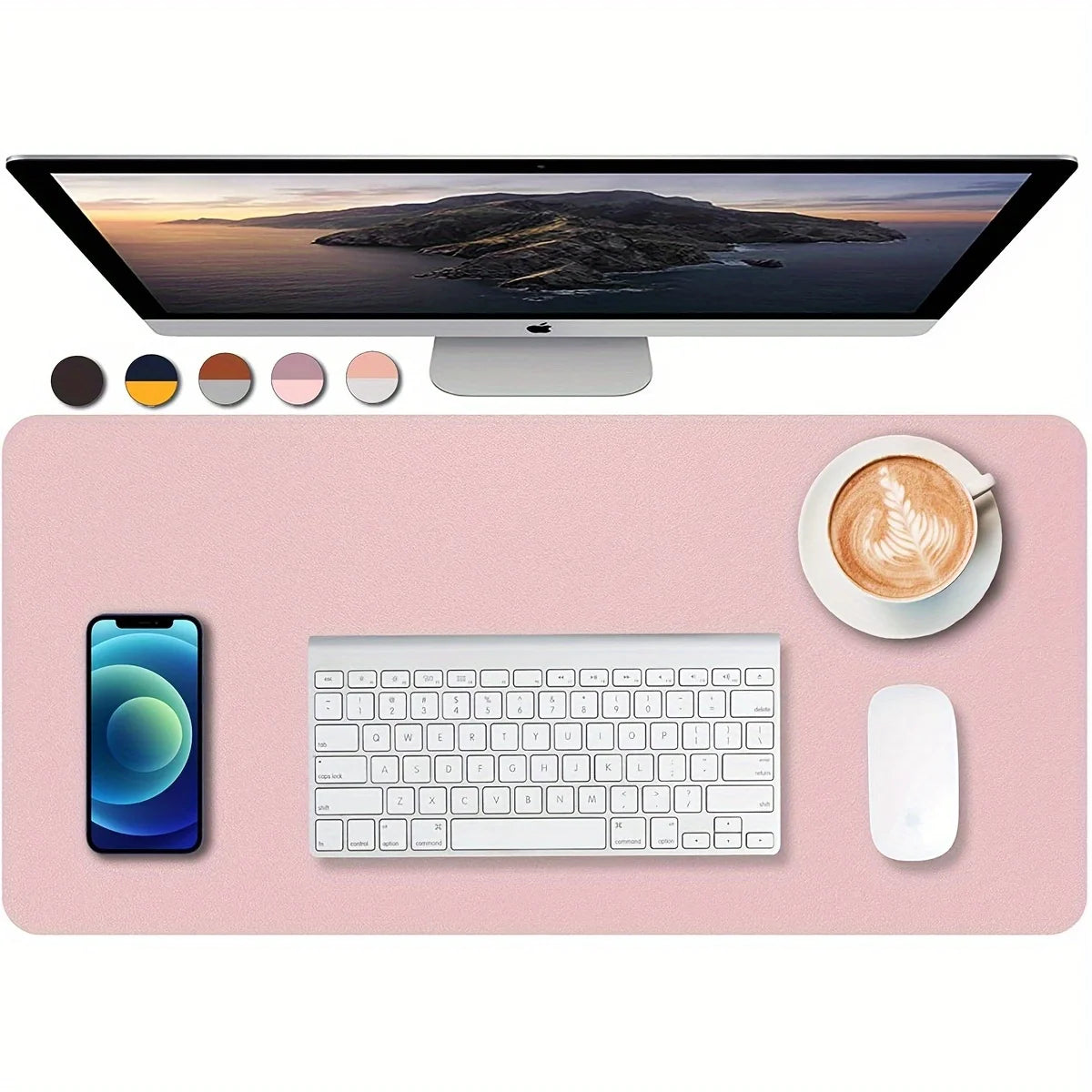 Faux Leather Mouse Pad – Non-Slip Waterproof Office Desk Mat