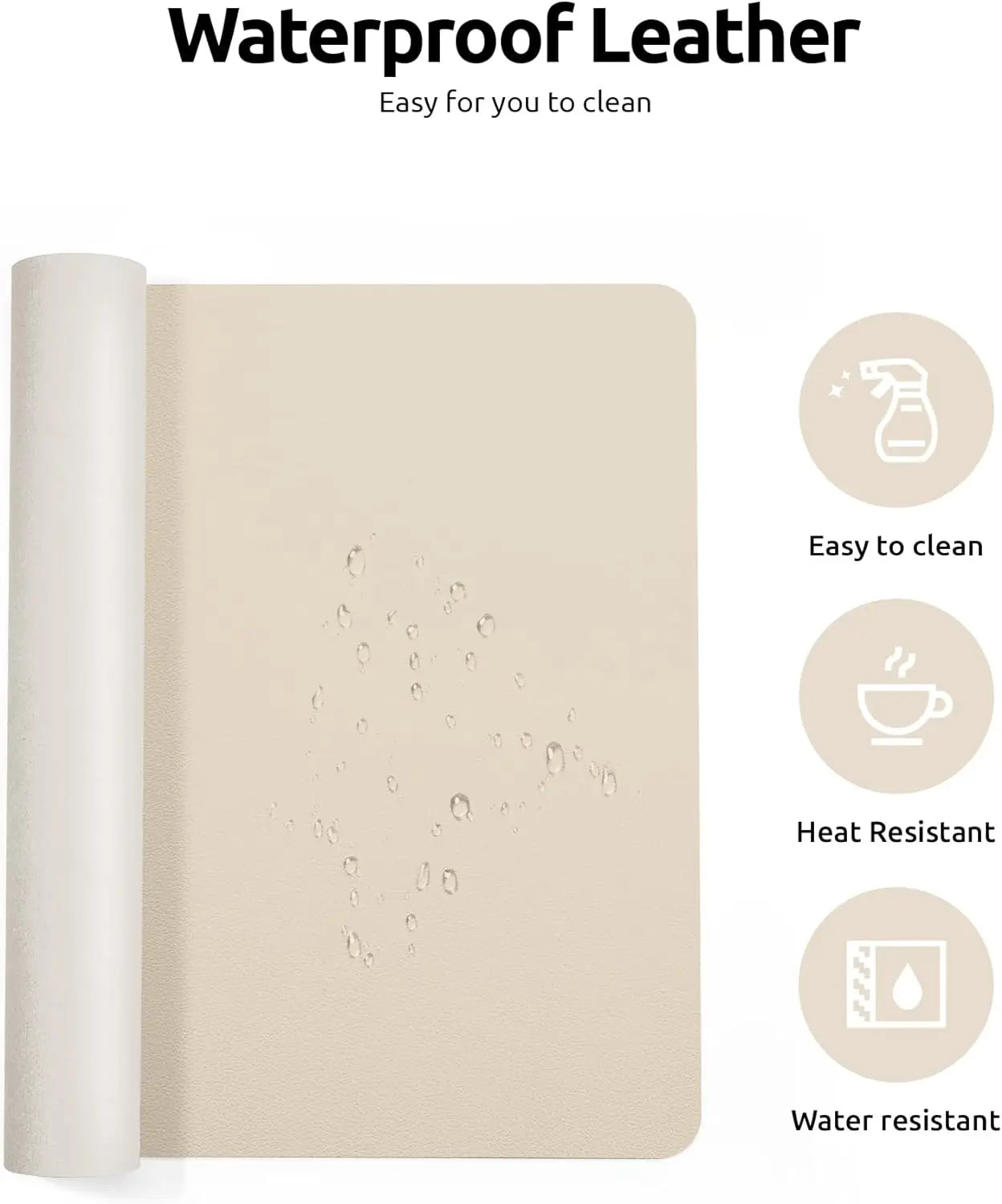 PU Leather Desk Mat – Large Non-Slip Waterproof Office Mouse Pad
