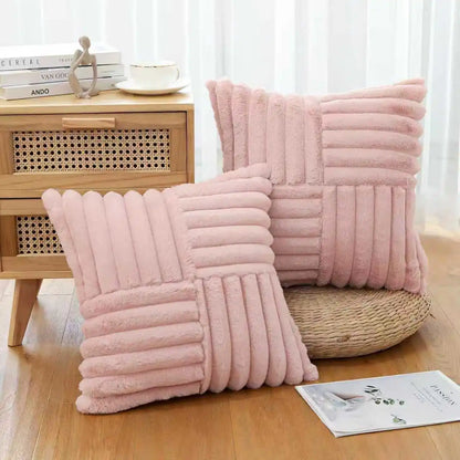 Artificial Plush Throw Pillow Covers Suitable for Various Occasions Such as Bedding Home
