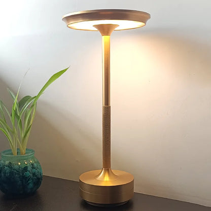 Aluminum Rechargeable LED Desk Lamp Dimmable Touch Portable Retro Atmosphere Bedside Night Light