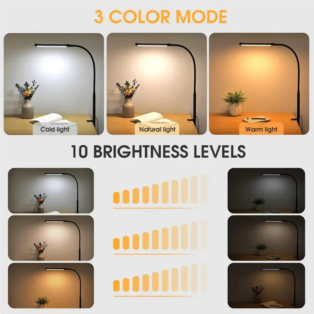 LED Architect Desk Lamp – Double Head Gooseneck 5 Colour Dimmer